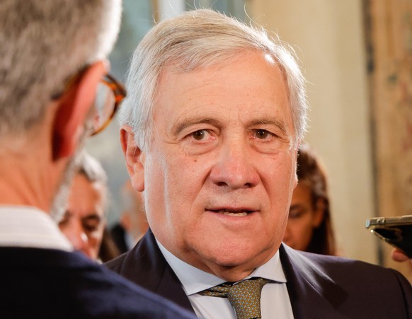 epa12533565 Italy&#039;s Minister for Foreign Affairs, Antonio Tajani attends the First International Conference on Italophonia at Villa Madama, in Rome, Italy 18 November 2025. The conference is a ne ...