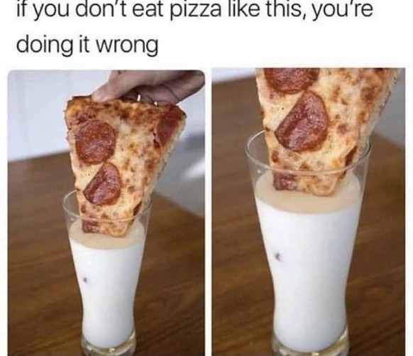 Pizza in Milch Meme