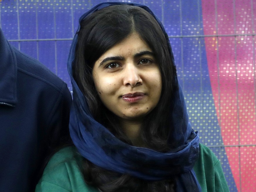 FILE - Malala Yousafzai, Pakistani Nobel Peace Prize winner, appears at the Cricket World Cup opening party along The Mall in London, on May 29, 2019. Yousafzai announced Monday that she has partnered ...
