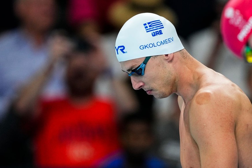 NANTERRE, FRANCE - AUGUST 01: Kristian Gkolomeev of Greece competes during Men&#039;s 50m Freestyle Semifinals of the Swimming on Paris La Defense Arena during the Paris 2024 Olympics Games on August  ...