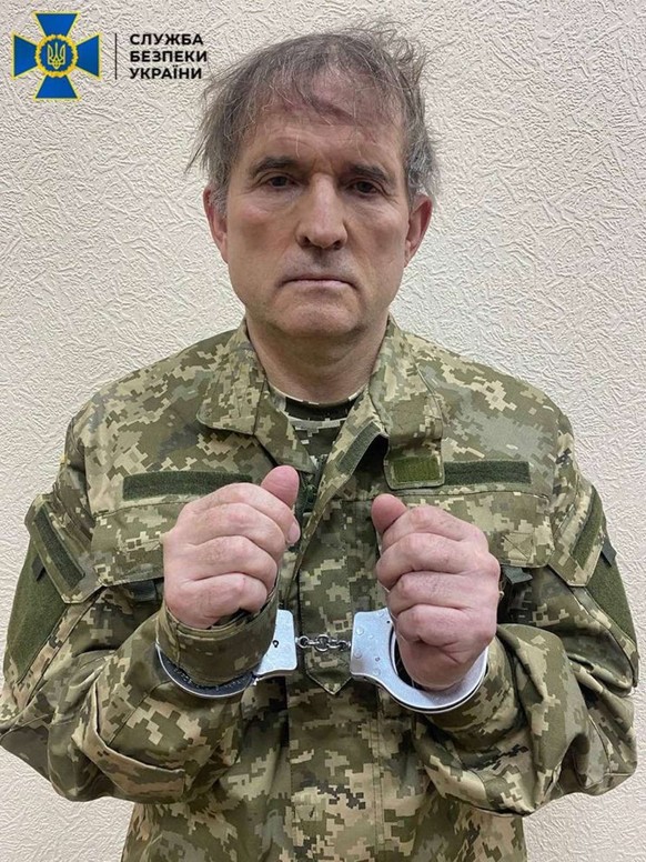 Cette photo avait été postée sur le compte Telegram du Service de sécurité ukrainien, dans la foulée de l'arrestation de Viktor Medvedtchouk, le 12 avril 2022.