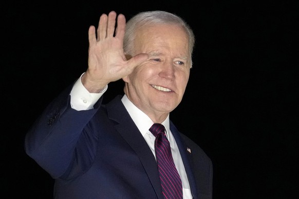 President Joe Biden waves before boarding Air Force One at Ottawa International Airport in Ottawa, Canada, Friday, March 24, 2023, to travel to Wilmington, Del. (AP Photo/Andrew Harnik)
Joe Biden