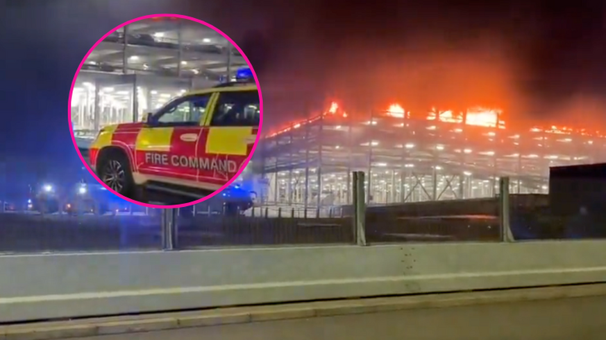 À cause de l&#039;incendie à l&#039;aéroport de Luton, tous les vols sont suspendus.