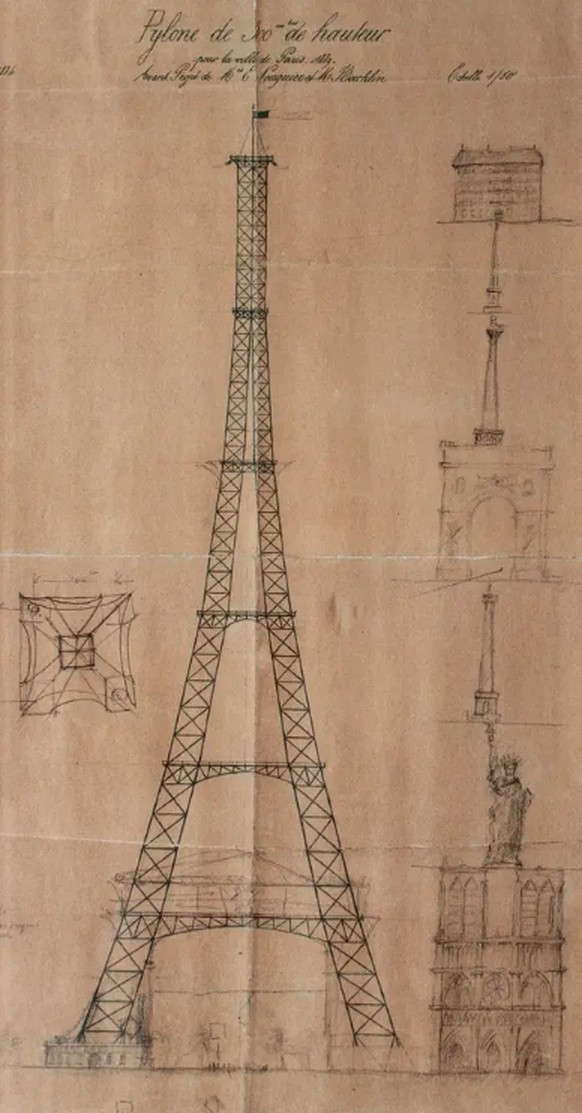 Le croquis de Maurice Koechlin.