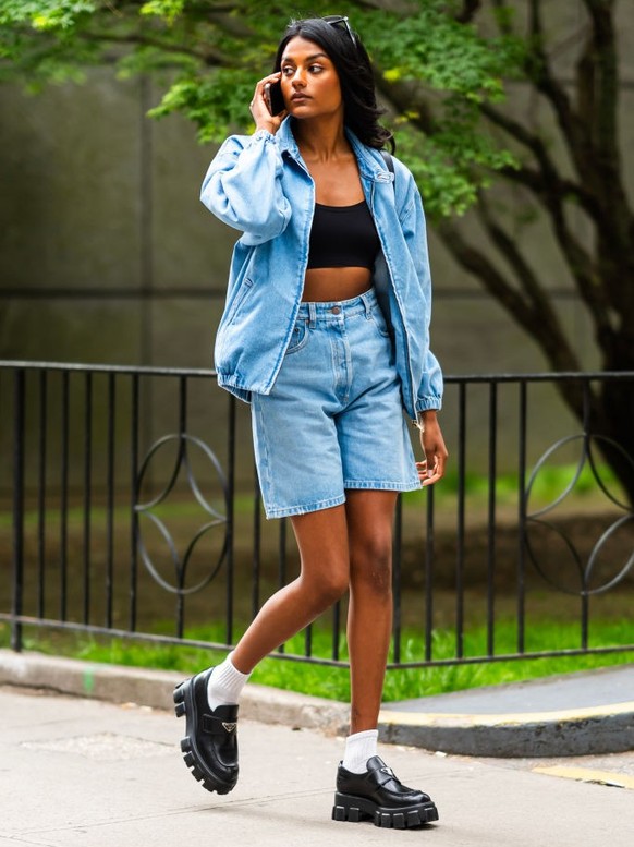 NEW YORK, NEW YORK - MAY 13: Simone Ashley is seen in Midtown on May 13, 2024 in New York City. (Photo by Gotham/GC Images)