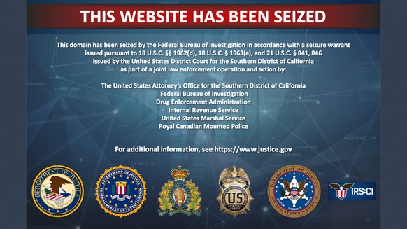 Bloquée par le FBI, aujourd'hui, la page d'accueil de skyecc.com ressemble à ceci.