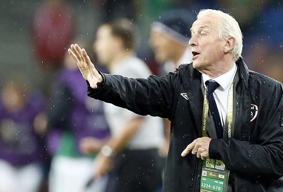 epa03258716 Ireland head coach Giovanni Trapattoni reacts during the Group C preliminary round match of the UEFA EURO 2012 between Ireland and Croatia in Poznan, Poland, 10 June 2012. EPA/ADAM CIERESZ ...