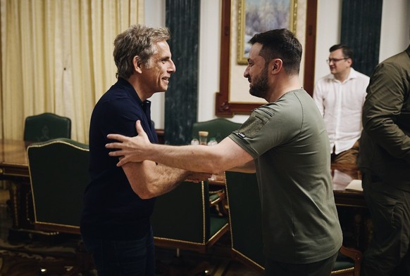 L'acteur Ben Stiller et Zelensky, le 20 juin 2022.