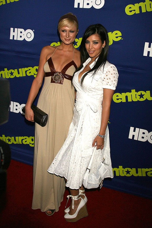 Paris Hilton and Kim Kardashian at the The Cinerama Dome in Los Angeles, California (Photo by Jeffrey Mayer/WireImage)