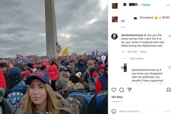 Alec Baldwin commente une publication Instagram concernant l&#039;assaut du Capitole