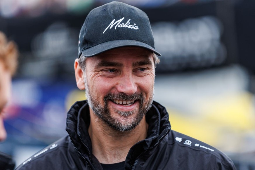 LES SABLES-D&#039;OLONNE, FRANCE - NOVEMBER 9: Boris Herrmann of Deutschlang sailing Malizia Sea Explorer during the Vendee Globe 2024 at Port Les Sables-d&#039;Olonne on November 9, 2024 in Les Sable ...