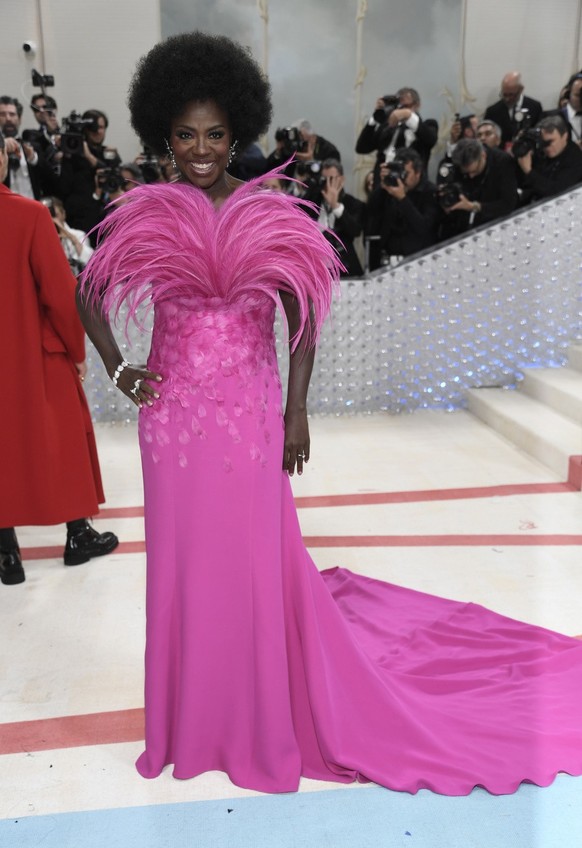 Viola Davis attends The Metropolitan Museum of Art's Costume Institute benefit gala celebrating the opening of the "Karl Lagerfeld: A Line of Beauty" exhibition on Monday, May 1, 2023, ...
