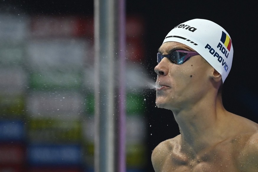 David Popovici est devenu champion d'Europe du 100 mètres nage libre samedi à Rome.