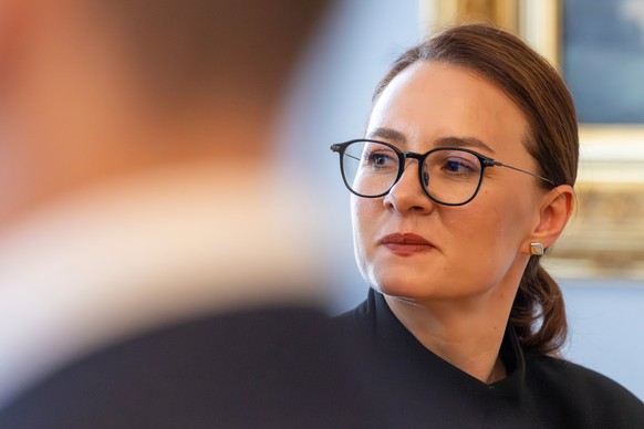 FILE - Ukrainian Prime Minister Yulia Svyrydenko arrives for a meeting with Lithuania's President Gitanas Nauseda at the Presidential palace in Vilnius, Lithuania, June 1, 2026. (AP Photo/Mindaug ...