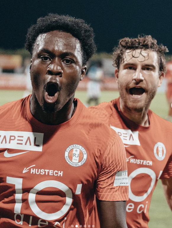 Christian Konan (gauche) est le meilleur buteur du FC Rapperswil-Jona.