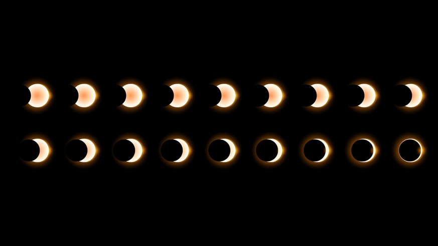 Les différentes étapes d'une éclipse solaire
