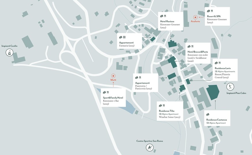 Les hôtels et appartements prévus à San Bernardino.