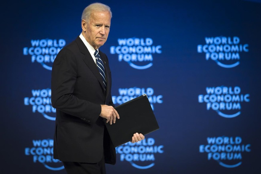 Joe Biden à Davos en 2018, lorsqu'il s'y était rendu en tant que vice-président des Etats-Unis. 