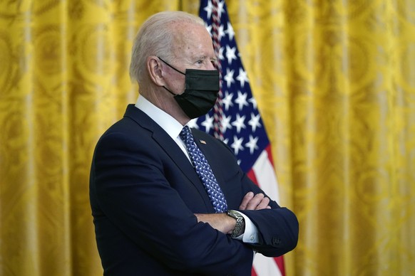 President Joe Biden listens during an event to celebrate labor unions, in the East Room of the White House, Wednesday, Sept. 8, 2021, in Washington. (AP Photo/Evan Vucci)
Joe Biden