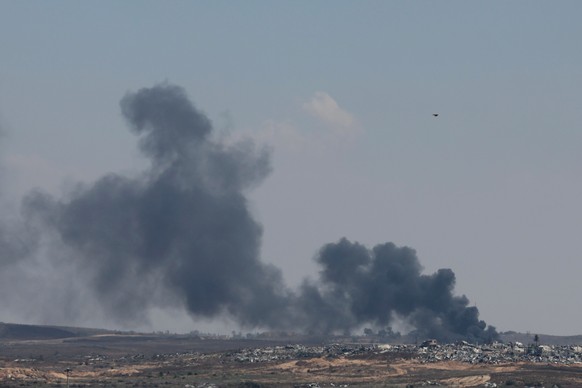 epa11452220 Smoke rises from Beit Hanun neighborhood in the Gaza Strip as seen from an undisclosed location near the border with southern Israel, 02 July 2024. The Israeli military stated on 02 July t ...