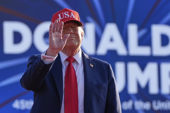 President Donald Trump arrives to speak at a rally at the Iowa State Fairgrounds, Thursday, July 3, 2025, in Des Moines, Iowa. (AP Photo/Alex Brandon)
Donald Trump