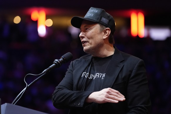 Elon Musk speaks before Republican presidential nominee former President Donald Trump at a campaign rally at Madison Square Garden, Sunday, Oct. 27, 2024, in New York. (AP Photo/Alex Brandon)