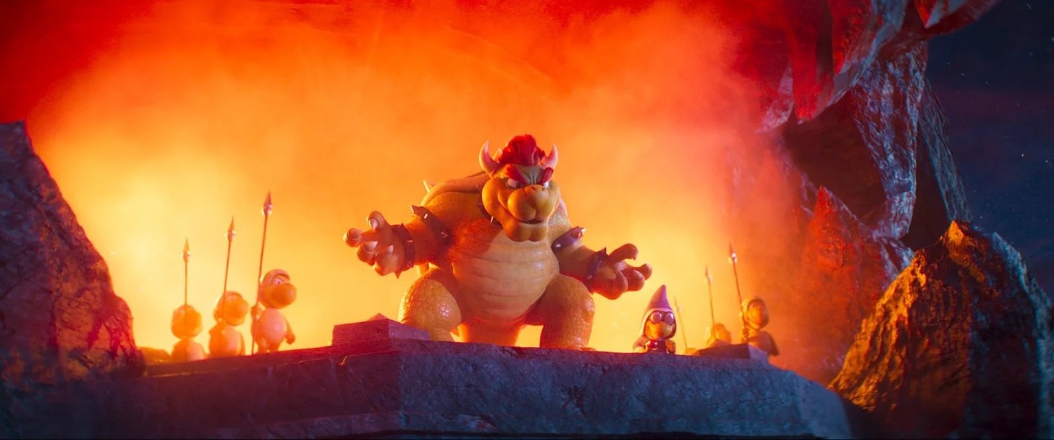 Le vilain Bowser est interprété en VO par Jack Black qui semble s'être vraiment amusé.