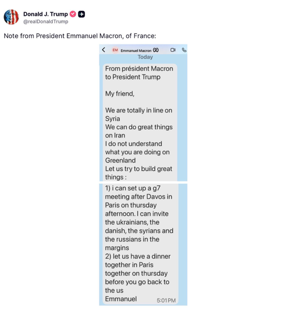 Le message de Trump à Macron