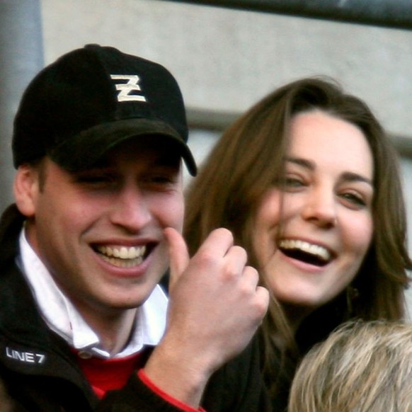 Prince William and his girlfriend Kate Middleton enjoy the rugby as England play Italy in the RBS Six Nations Championship at Twickenham. (Photo by David Davies - PA Images/PA Images via Getty Images)