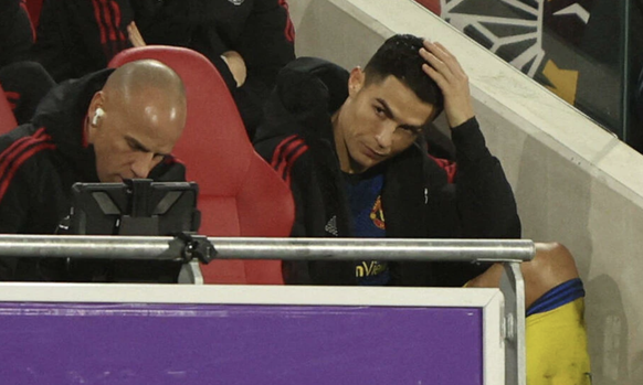 Cristiano Ronaldo, mercredi soir, après sa sortie à la 71e minute du match contre Bentford (victoire 3-1).