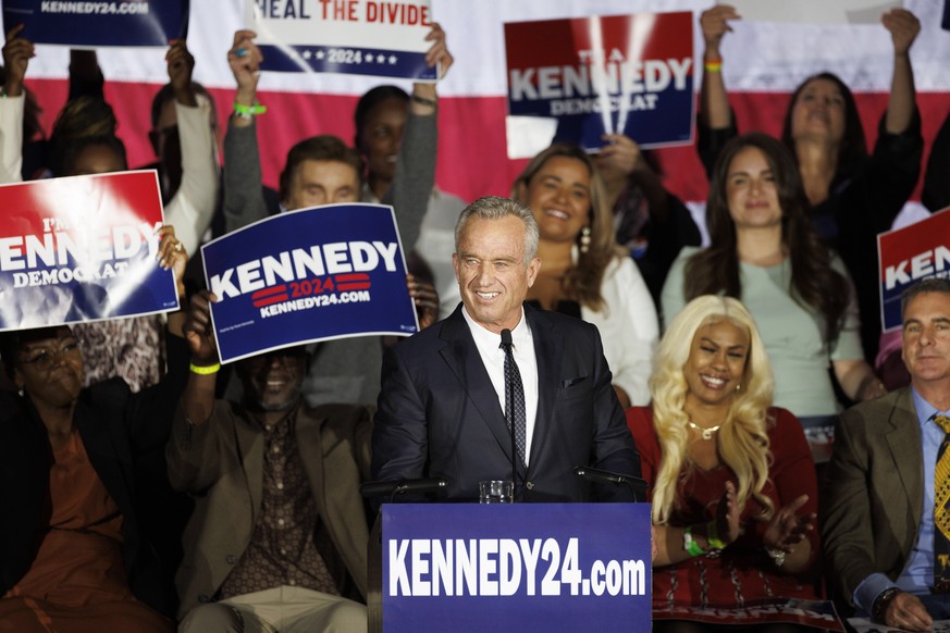 Celui que l'on surnomme «RFK», lors d'un rassemblement organisé mercredi dans l'Etat du Massachusetts.
