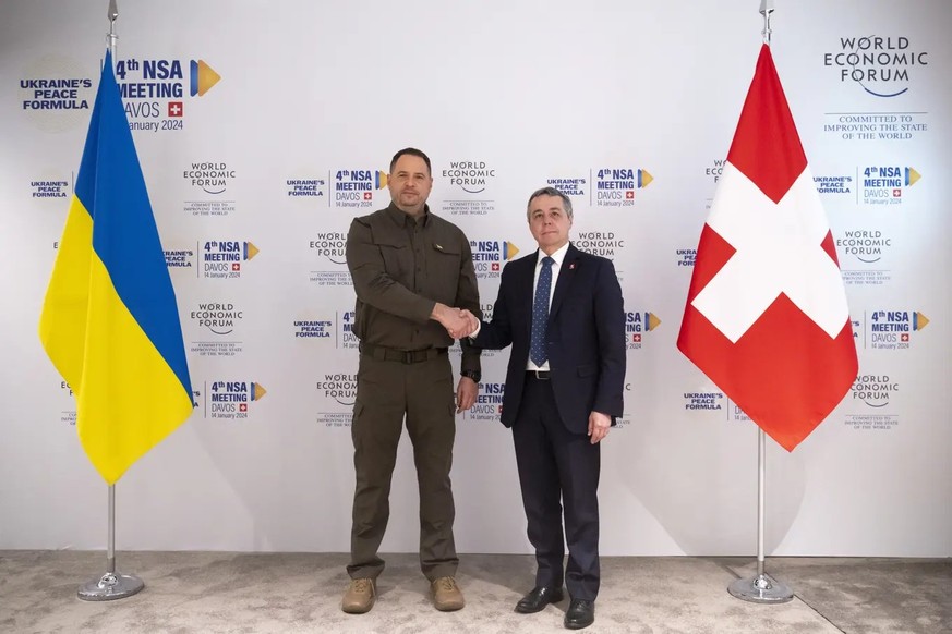 Waren die Gastgeber der vierten Ukraine-Konferenz in Davos: Andrij Jermak, Chef des ukrainischen Präsidialamts, und Bundesrat Ignazio Cassis.