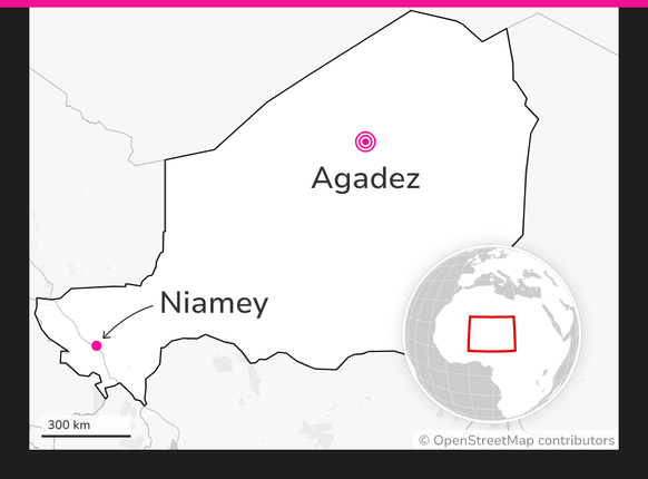 Agadez, carte de situation.