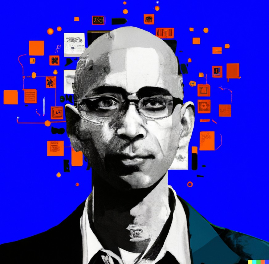 Le président de Microsoft Satya Nadella - dans une illustration générée par l&#039;IA Dall-E, autre création d&#039;Open AI à l&#039;origine de ChatGPT