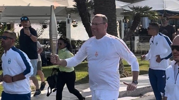 Eric Monnin lors du relais de Paris 2024.