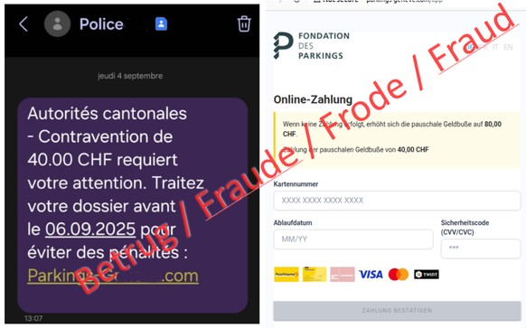 Un exemple d&#039;arnaque au stationnement qui pullule en Suisse romande.