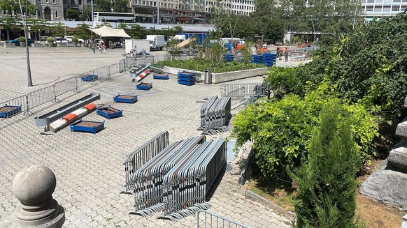 Lausanne se barricade avant la manifestation pro-kurde qui veut dénoncer samedi 22 juillet 2023 les 100 ans du traité de Lausanne.