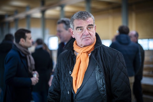 Peter Spuhler, Verwaltungsratspraesident der Stadler Rail waehrend einer gemeinsamen Praesentation der SBB, Thurbo und RegionAlps von neuen Flirt Evo Zuegen der Stadler Rail, in der Instandhaltungsanl ...