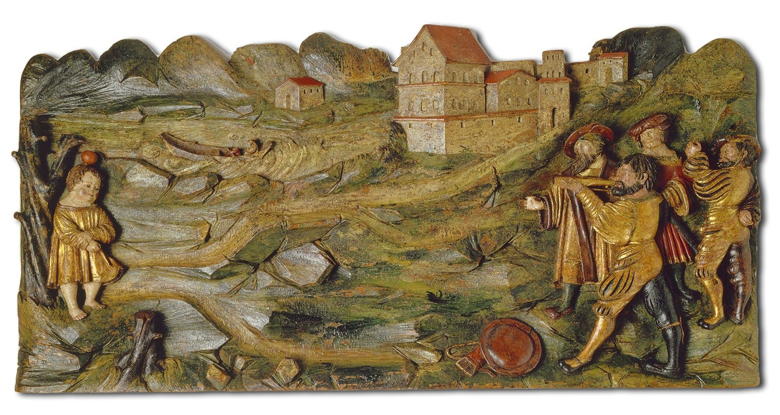 Décor mural représentant Guillaume Tell tirant sur la pomme, vers 1523.
https://permalink.nationalmuseum.ch/100106949