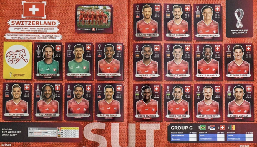 Coupe du monde 2022: Voici les vignettes Panini de la Suisse