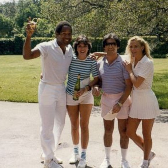 Le quatuor, OJ, Kris, Robert et Nicole, au milieu des belles années 1980.