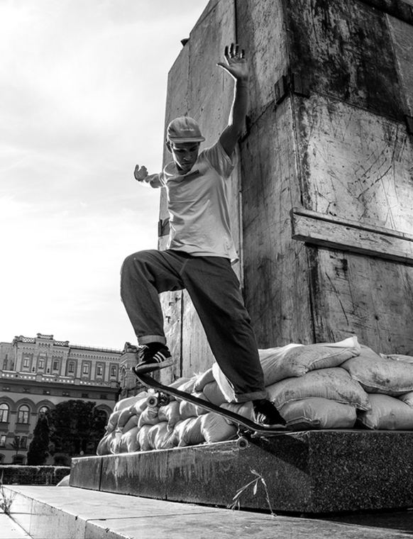 L&#039;Opéra de Kiev est devenu un refuge pour skateurs.