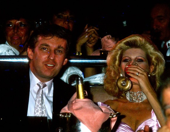 Donald Trump portrait outside of his Puma helicopter in 1987 at Atlantic City airport.
