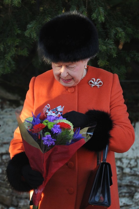 Queen Elizabeth II after the traditional Christmas Day church service at St Mary Magdalene Church on the royal estate in Sandringham, Norfolk. (Photo by Joe Giddens/PA Images via Getty Images)