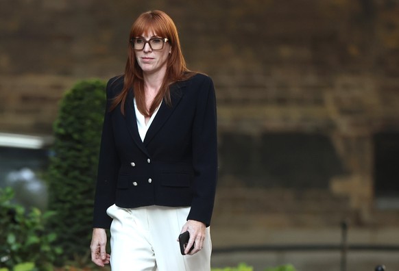 epa13123483 Former government minister Angela Rayner arrives for talks with new British Prime Minister Andy Burnham at 10 Downing Street in London, Britain, 20 July 2026. Burnham is in the process of  ...