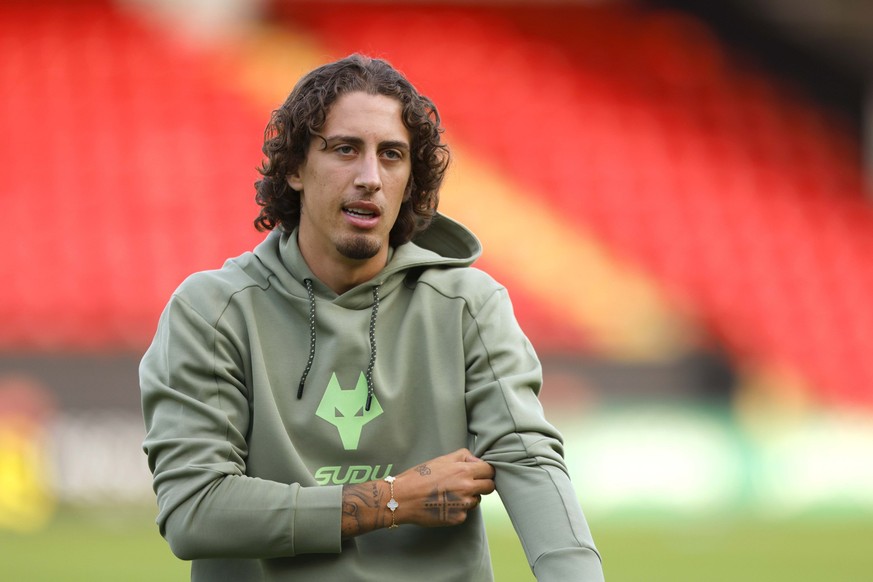 WALSALL, ENGLAND - JULY 30: Fabio Silva of Wolverhampton Wanderers looks on during the pre-season friendly match between Wolverhampton Wanderers and RC Lens at Pallet-Track Bescot Stadium on July 30,  ...