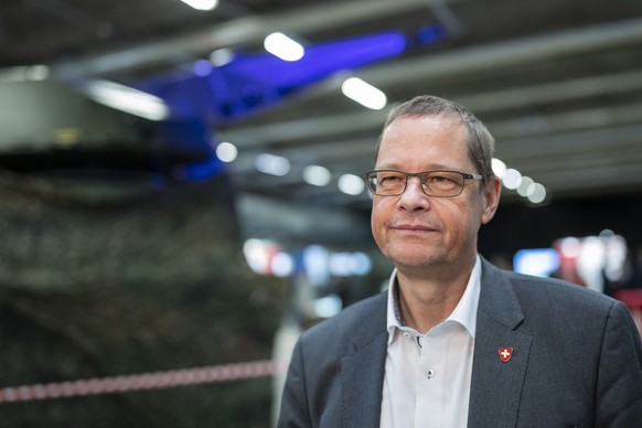 Urs Loher, Ruestungschef, posiert zum Portrait, am Rand der Medienkonferenz 100 Tage Chef der Amee sowie Praesentation der Armeebotschaft 2026, am Donnerstag, 26. Maerz 2026 auf dem Waffenplatz Thun.  ...