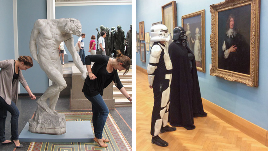 20 photos de gens qui s'amusent comme des fous dans des musées