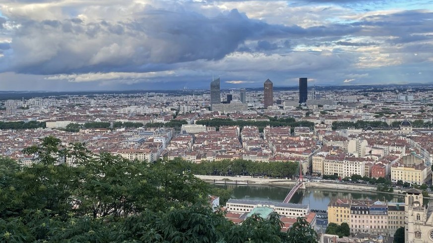 LYON, FRANCE - MAY 31: The Place des Terreaux Square at the foot of the La Croix-Rousse hill hosts attractions like the City Hall, the Bartholdi Fountain, and the Museum of Fine Arts, which are popula ...