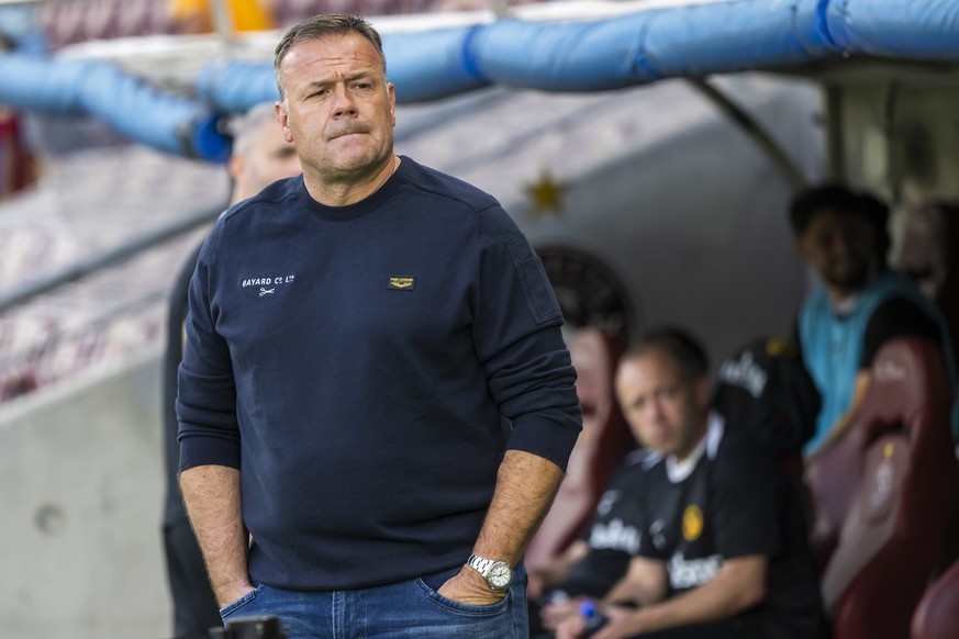 L&#039;entraineur Patrick Rahmen (YB), lors de la rencontre de football de Swiss Super League entre le Servette, SFC, et le Young Boys, YB, ce mercredi 24 juillet 2024 au Stade De Geneve a Geneve. (KE ...